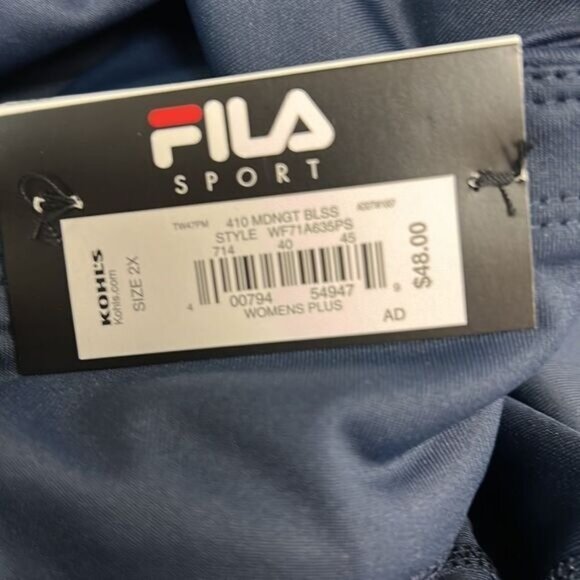 Fila Sport Womens Plus Midnight Bliss Capri Leggings 2X Navy Blue Floral Side St - Picture 3 of 9